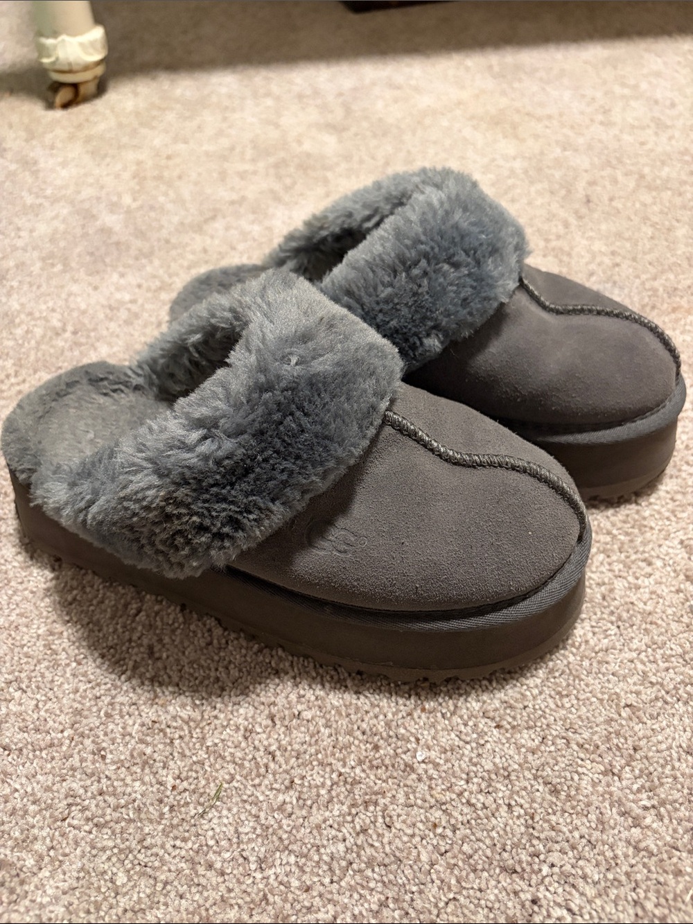 UGG Disquette Platform Shoes in Charcoal size 6